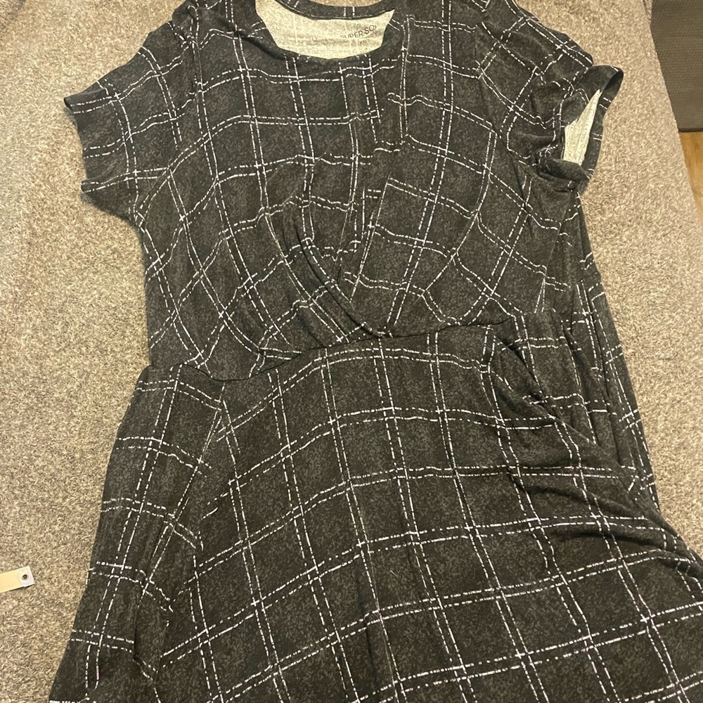 Torrid Black/very Light purple Checkered Dress